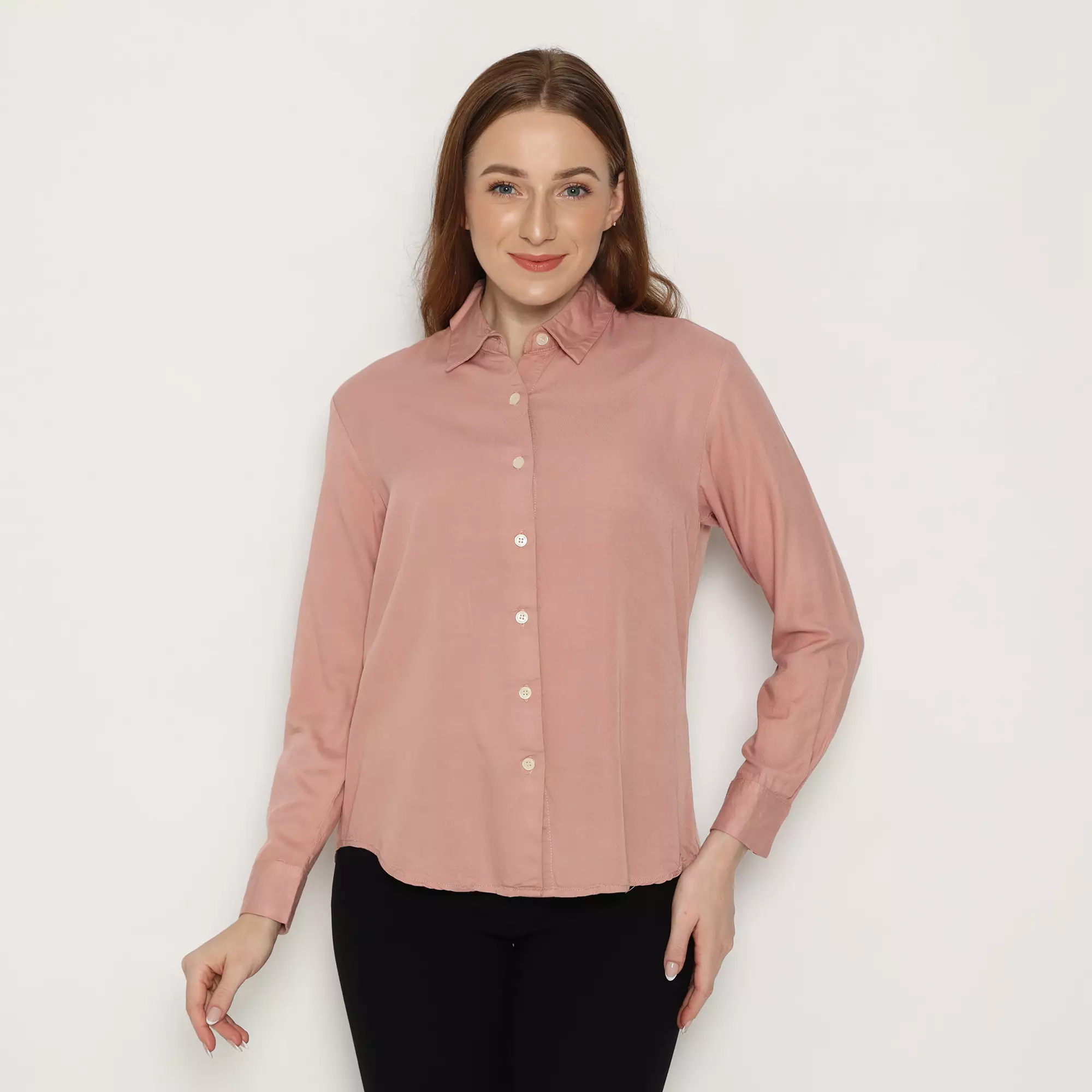 Platini Baju Kemeja Polos Basic Wanita Panjang Katun Rayon 62000.92