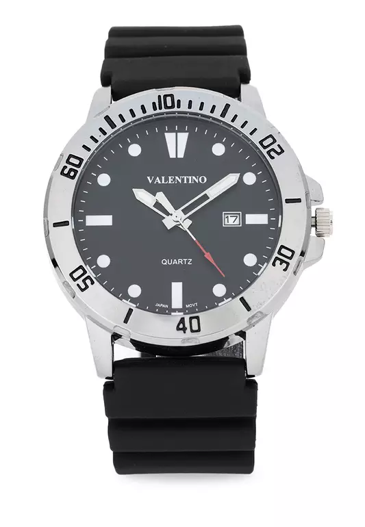 Analog Watch 20122530-Blk Strap-Black Dial