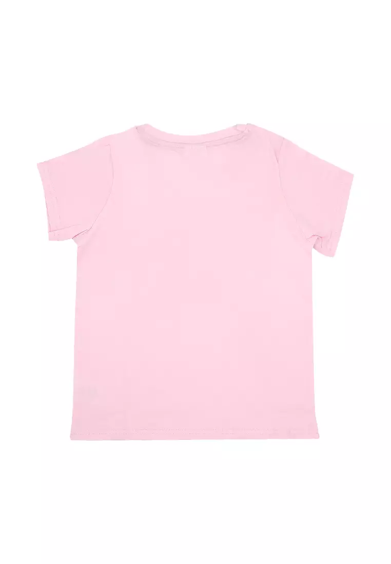 Girls Licensed Round Neck T-Shirt Logo Barely Pink