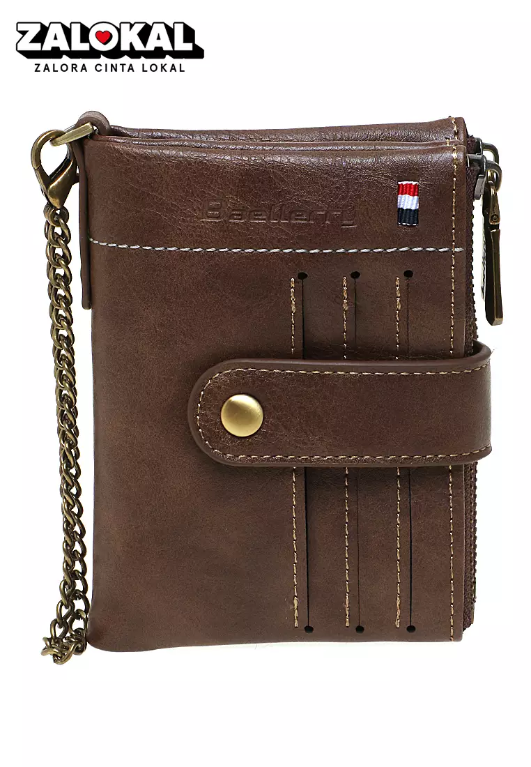 Dompet Pria Model Lipat Casual Wallet Staylish Design Many Slot Material Leather Kulit ORIGINAL