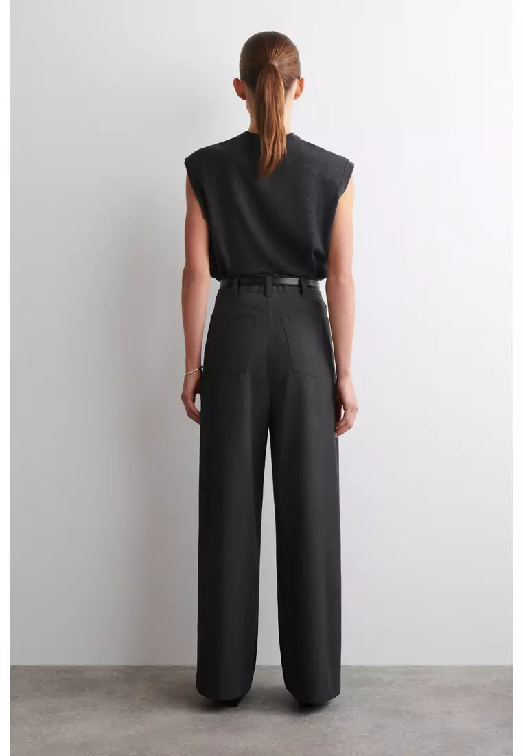 REGULAR WOOL-BLEND WIDE-LEG TROUSERS