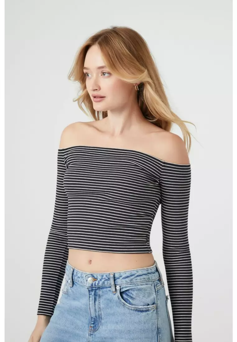 Forever 21 striped off the shoulder top 2025