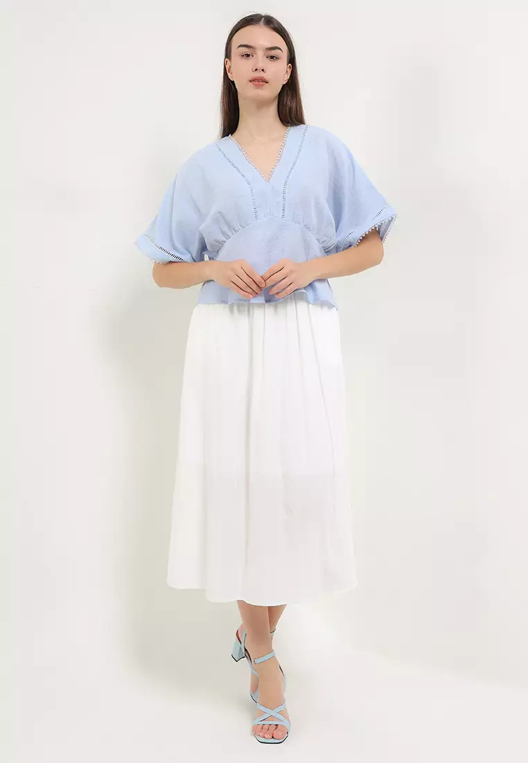 Midi Polyster Skirt W/ Pocket