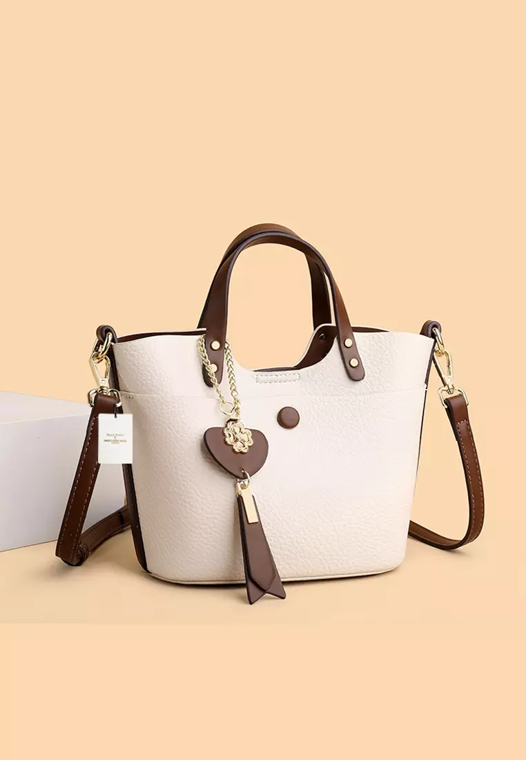 Color Matching Faux Leather Three-Way Bucket Bag JW HD-2814