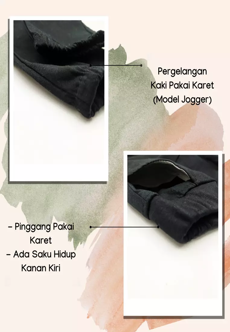 Wakakids Celana Jogger Chino Pants Anak Laki Laki Usia 1 Tahun Hingga 4 Tahun 3712 Hitam