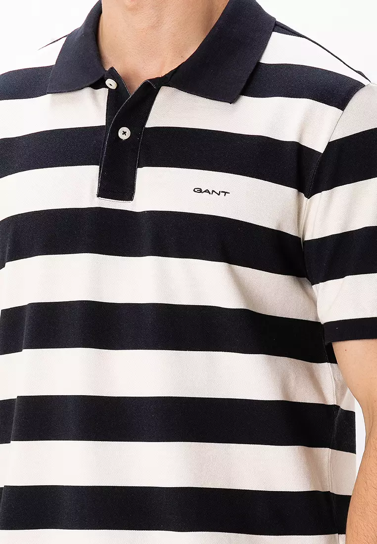 Striped Heavy Washed Polo Shirt