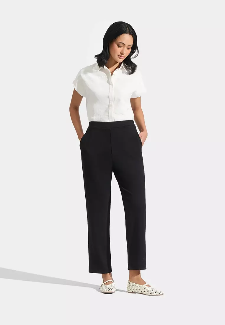 Cozy: Knitted Pull Up Tapered Trousers