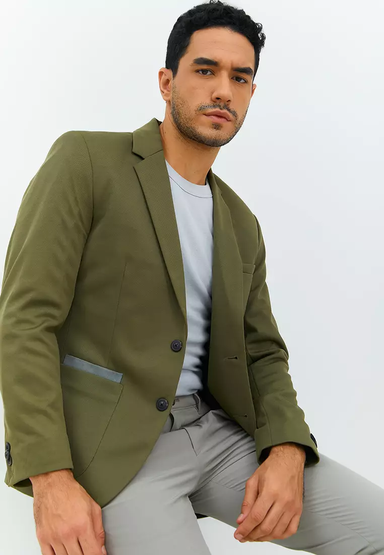 Jobb Julio-T2 Blazer Pria Slim Fit Olive