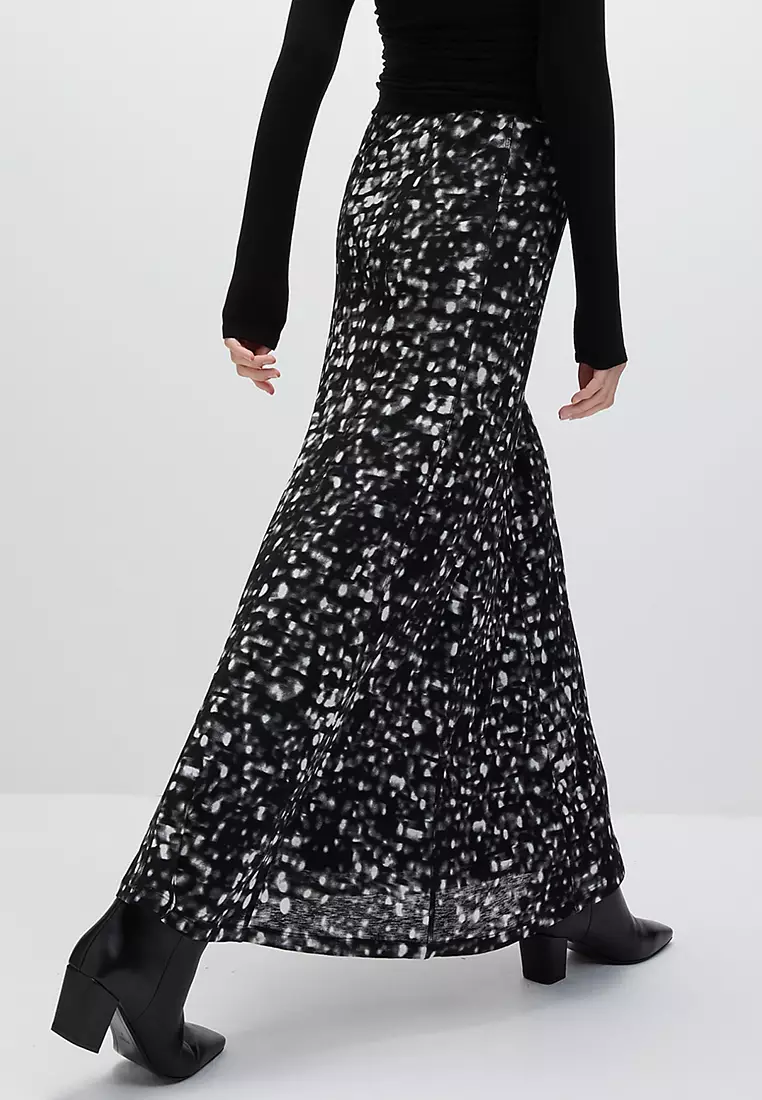 Jersey Printed Midaxi Skirt
