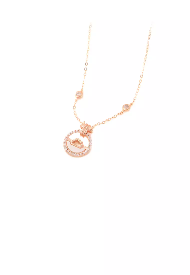 Glamorousky 925 Sterling Silver Plated Rose Gold Fashion Auspicious Cloud  Geometric Pendant with Cubic Zirconia and Necklace 2024 | Buy Glamorousky  Online | ZALORA Hong Kong