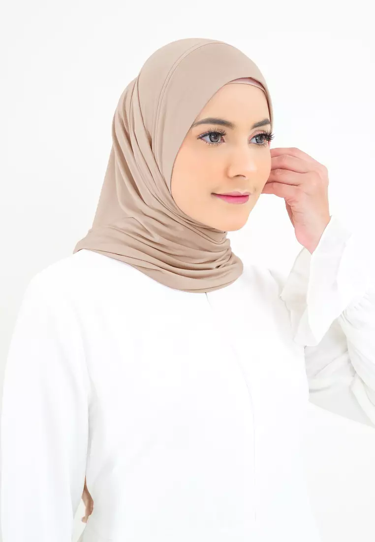 Cotton Bee - Hijab Segitiga Instan Syahira Jersey - Sweet Choco