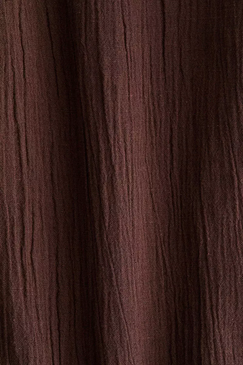 Crinkled linen-blend shirt