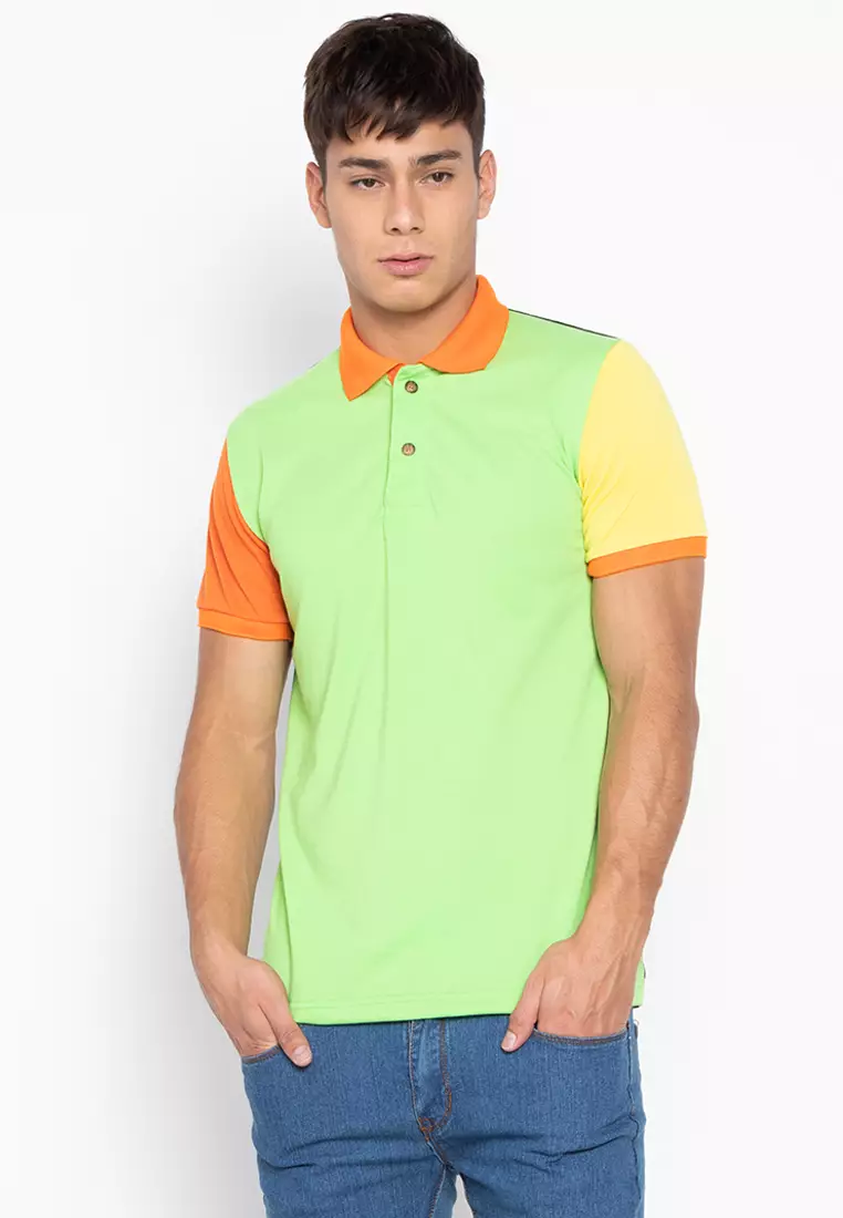 Colour block polo online shirt