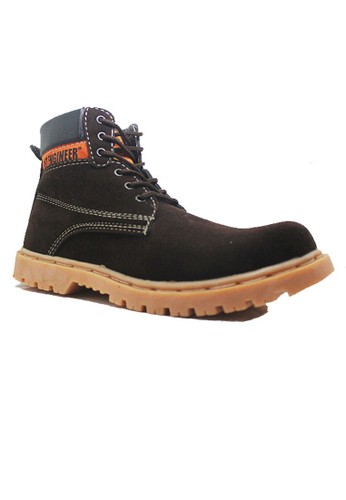 Cut Engineer Shoes High Top Safety Boots Leather