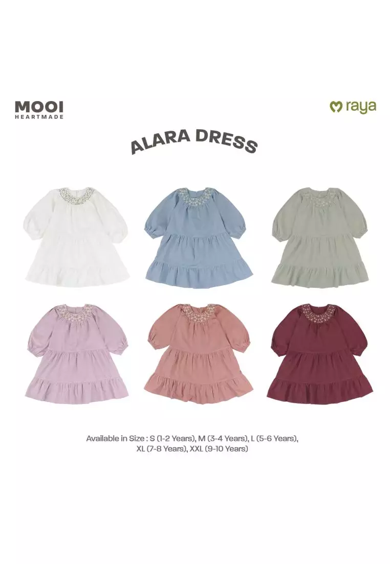 Mooi Dress Anak Gamis Anak Perempuan Raya Collection Alara Dress V1 - Dusty Blue