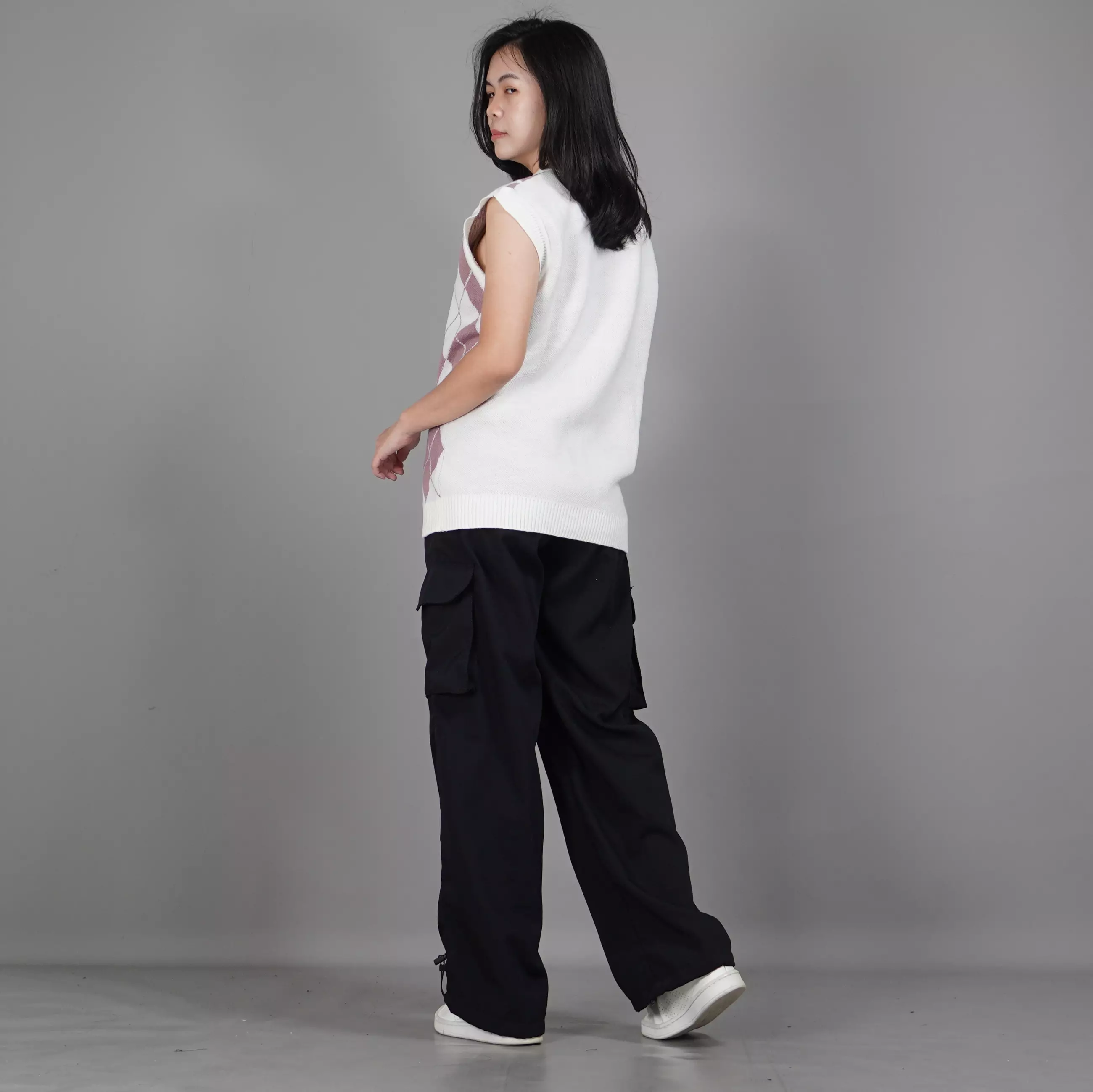  VEST WINDY Rompi Seragam Knit Vest Korean Style - NILA