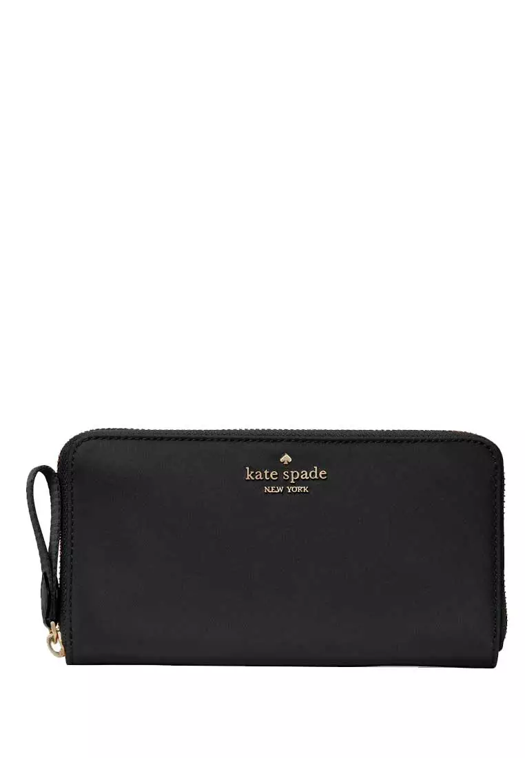  Kate Spade New York Spade Flower Monogram Coated Canvas Zip  Around Continental Wallet Natural Multi One Size : Clothing, Shoes & Jewelry