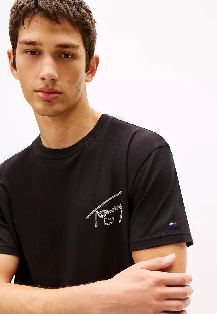 Signature Logo Crew Neck T-Shirt - Tommy Jeans