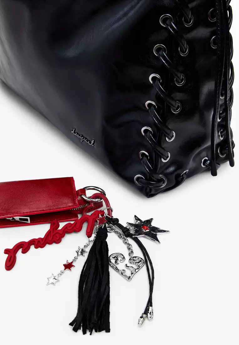 Large shiny woven bag