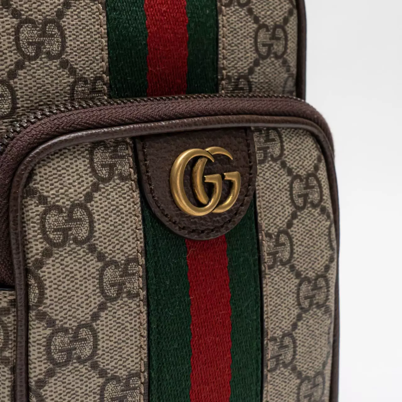 Ophidia GG Supreme Canvas Mini Bag Beige Ebony Brown