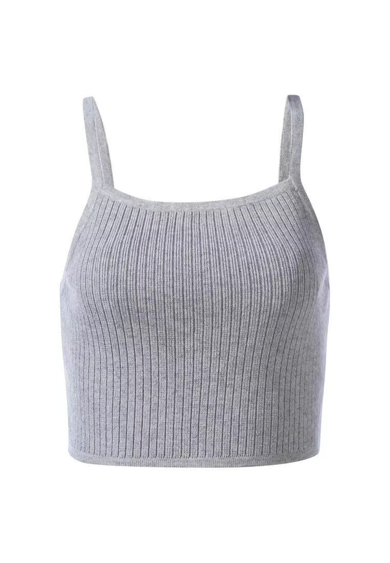 Cropped Camisole Bralette in Grey