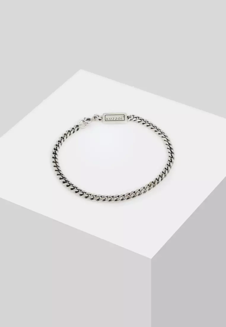 EXCLUSIVE Gelang Perhiasan Perak 925 Pria Tank Track Oxidized