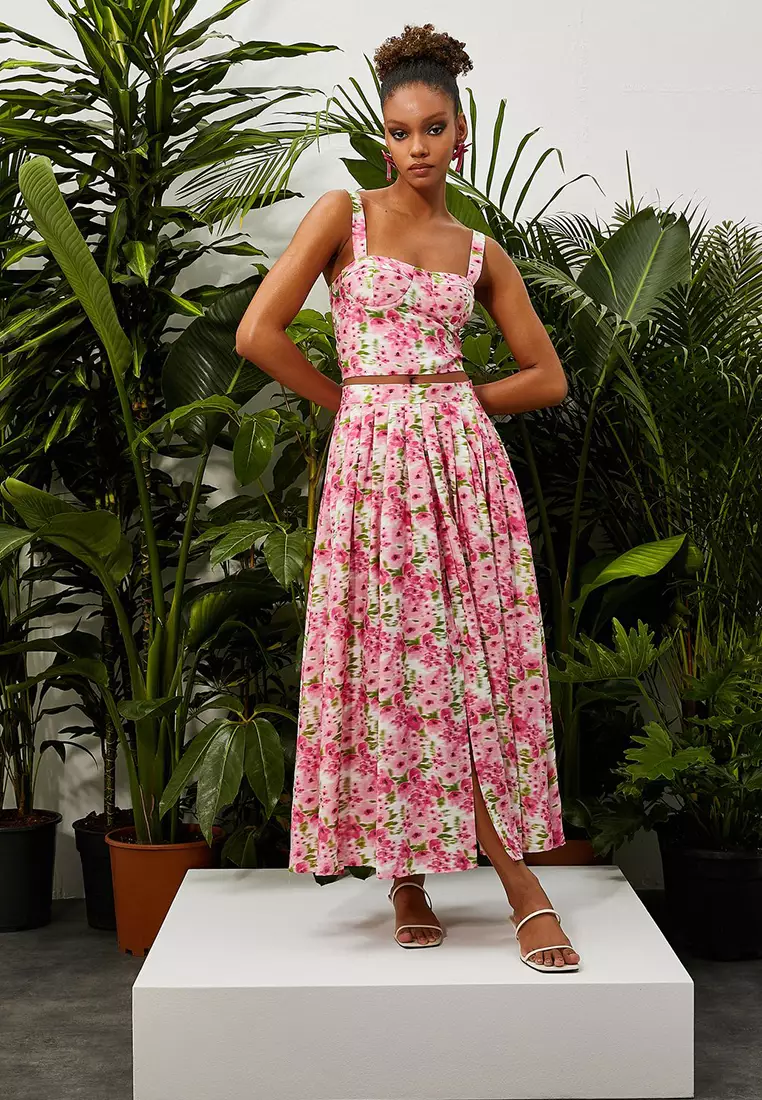 Corset Bustier Floral Strap Top