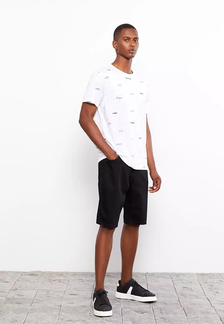 White t shirt sale and shorts outfit mens