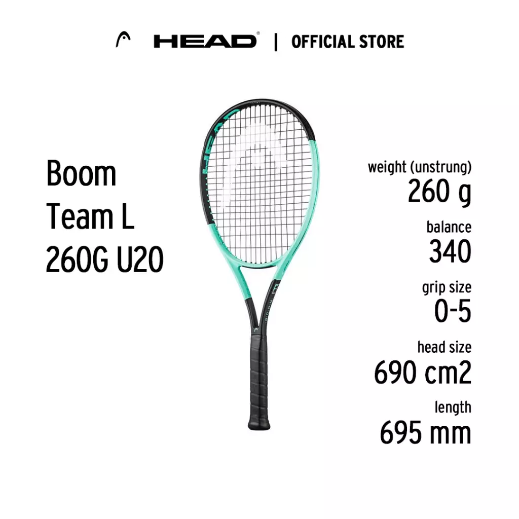 HEAD Tennis Racket Boom Team L 2024 (260G) 230144 - Raket Tennis Tanpa Senar