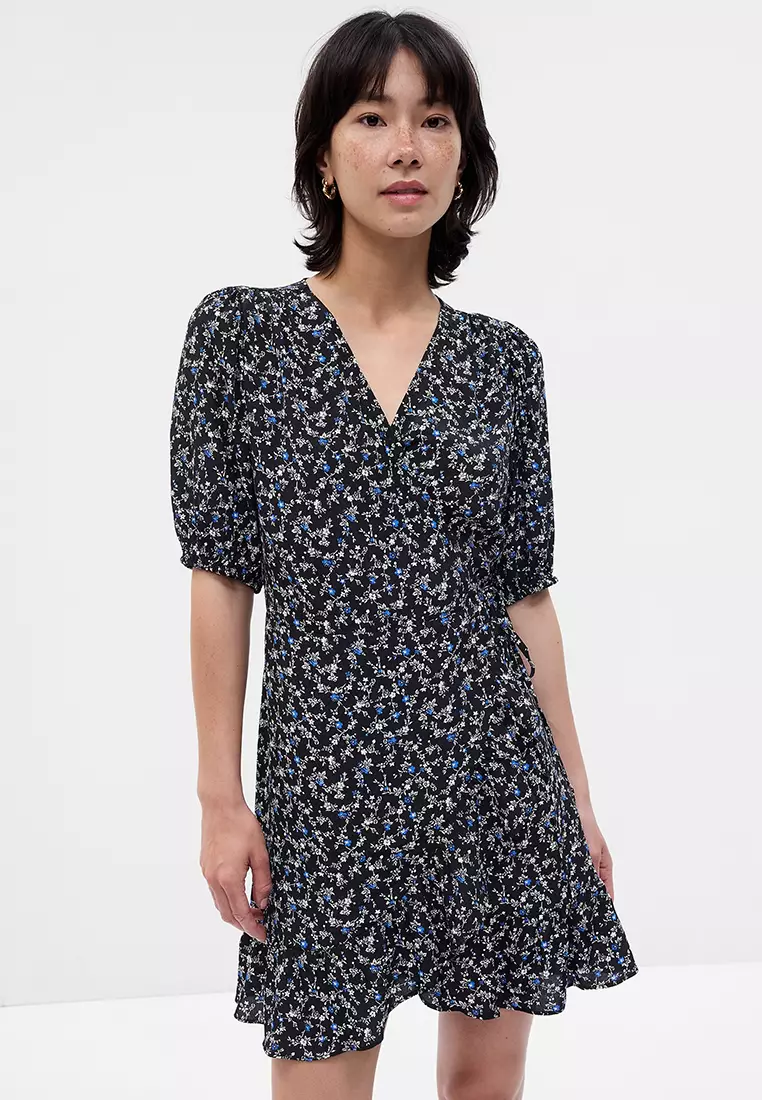 Buy GAP Tie Waist Wrap Mini Dress 2024 Online | ZALORA Singapore
