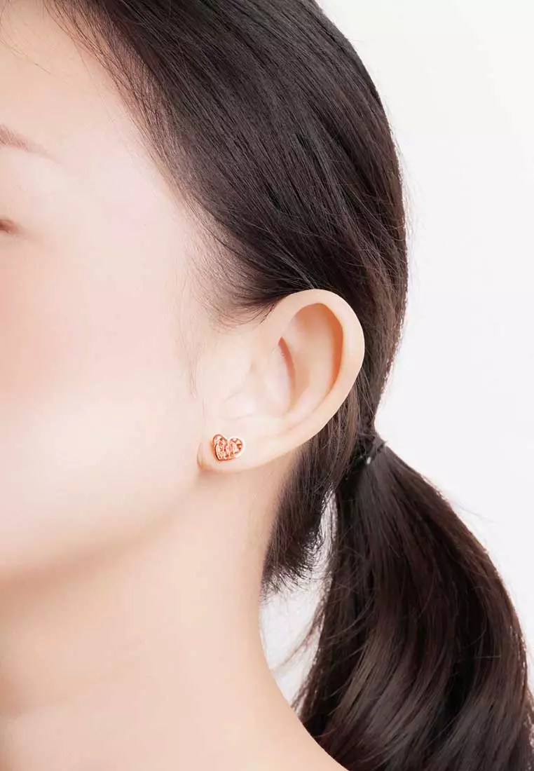 TOMEI Rouge Collection, Fall in Love Earrings, Rose Gold 750 (WQ4-DS)