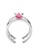 Her Jewellery pink and silver Butterfly Cube Ring - Made with premium grade crystals from Austria 29F0DACA4C205FGS_4