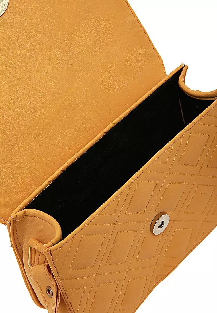 Fizva Tas Selempang Wanita Design Simple Tali Panjang Quality Premium - Mustard