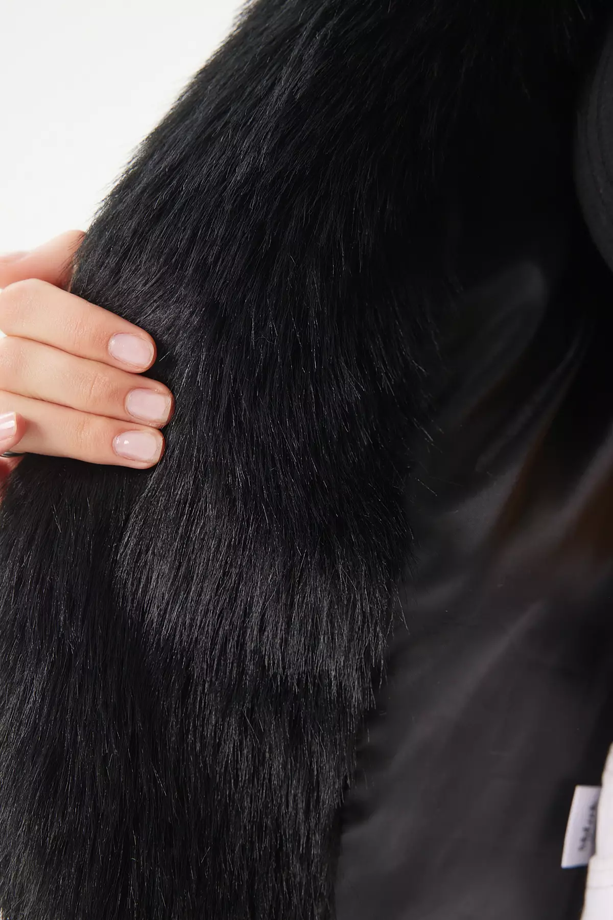 Black Faux Fur Women's Vest - Yl00003