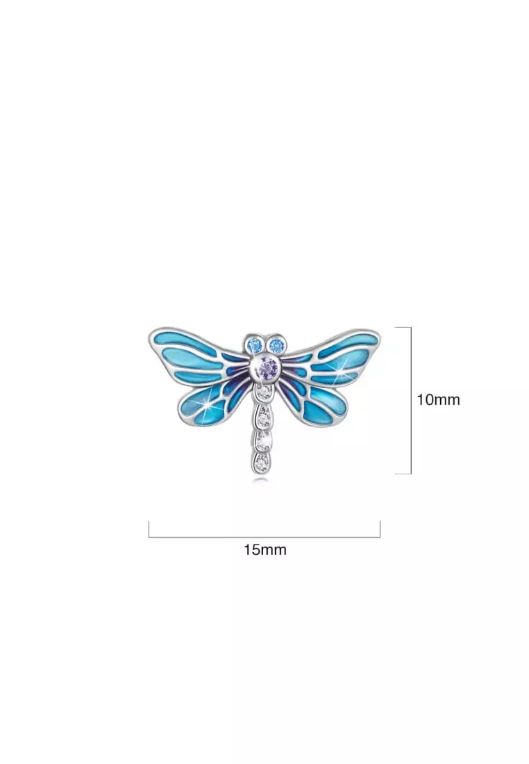 Solid Silver Dragonflies At Disco Earrings