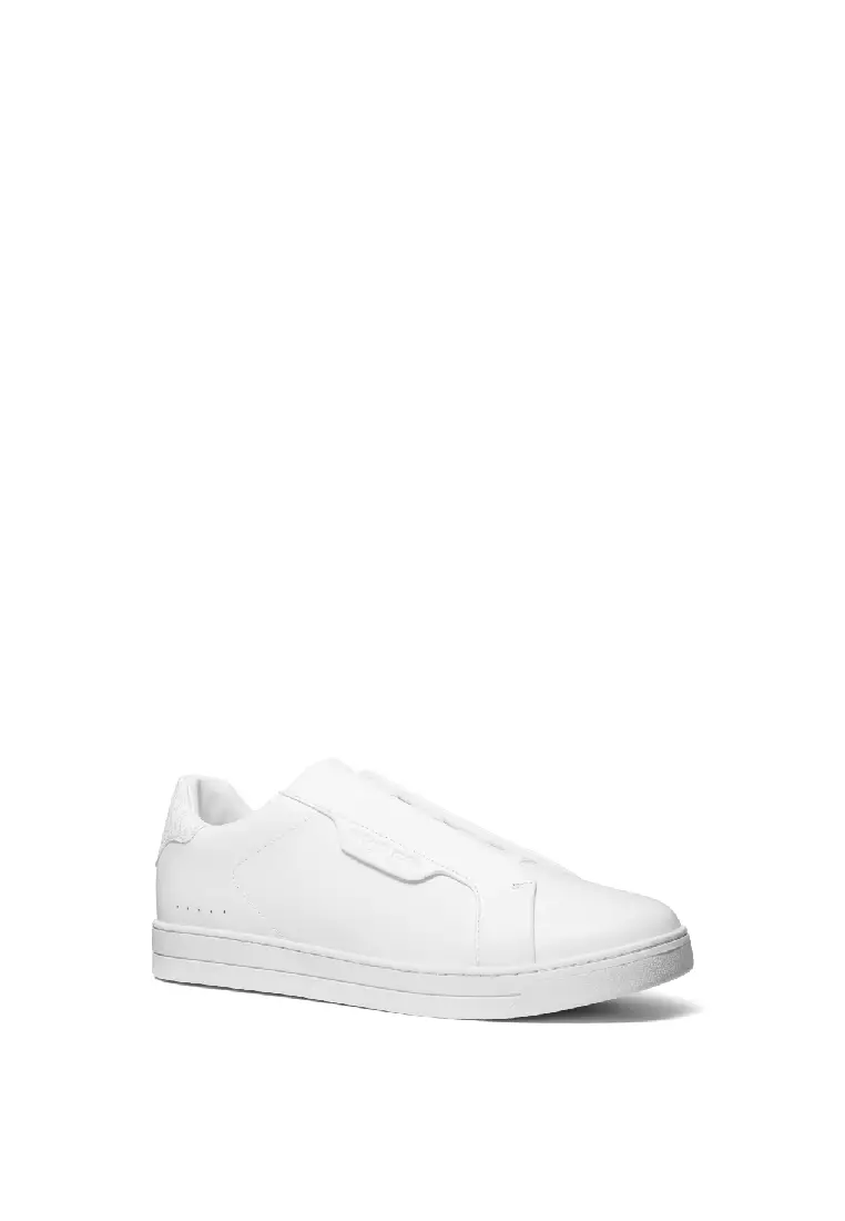 Michael kors white leather slip on sneakers on sale