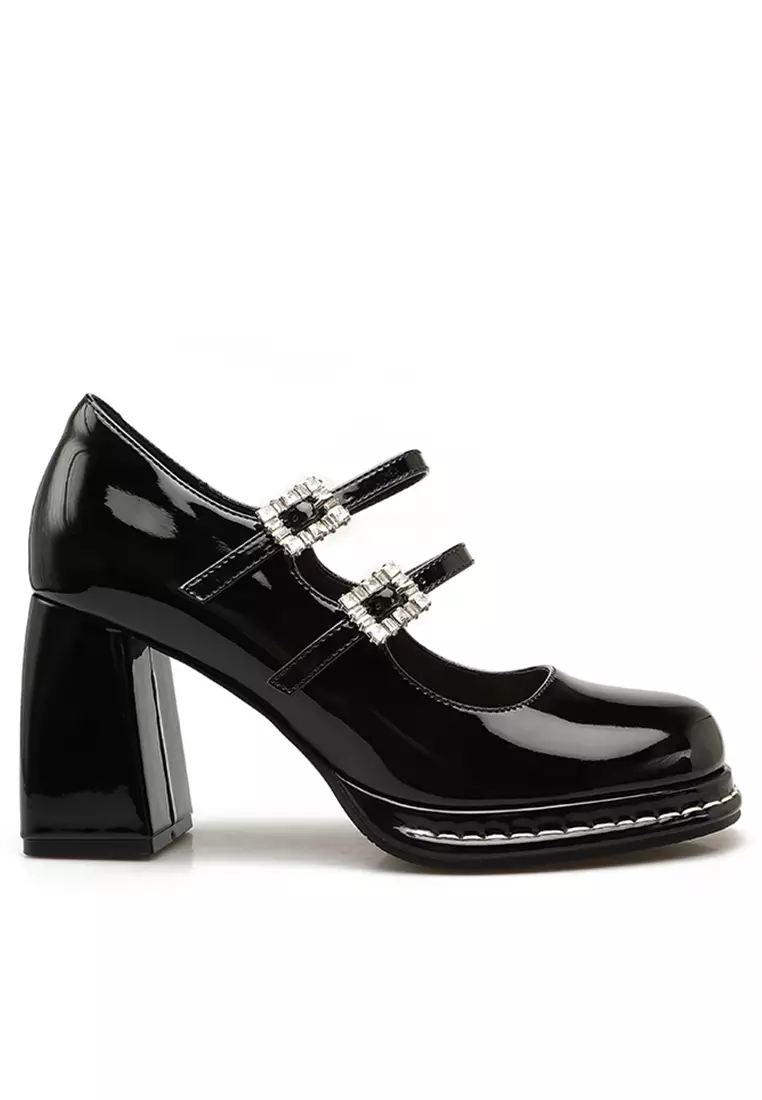 Discount on Twenty Eight Shoes  shoes - SKU: 8cm Double Rhinestone Strap Mary Jane Shoes Te1633-2