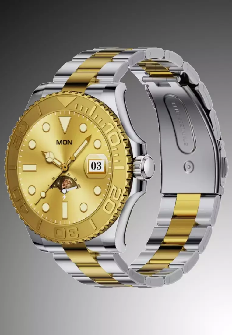 Sport/Luxury Smart Watch, Daily Life Waterproof, Stainless Steel Bracelet + 1 free Silicone Strap