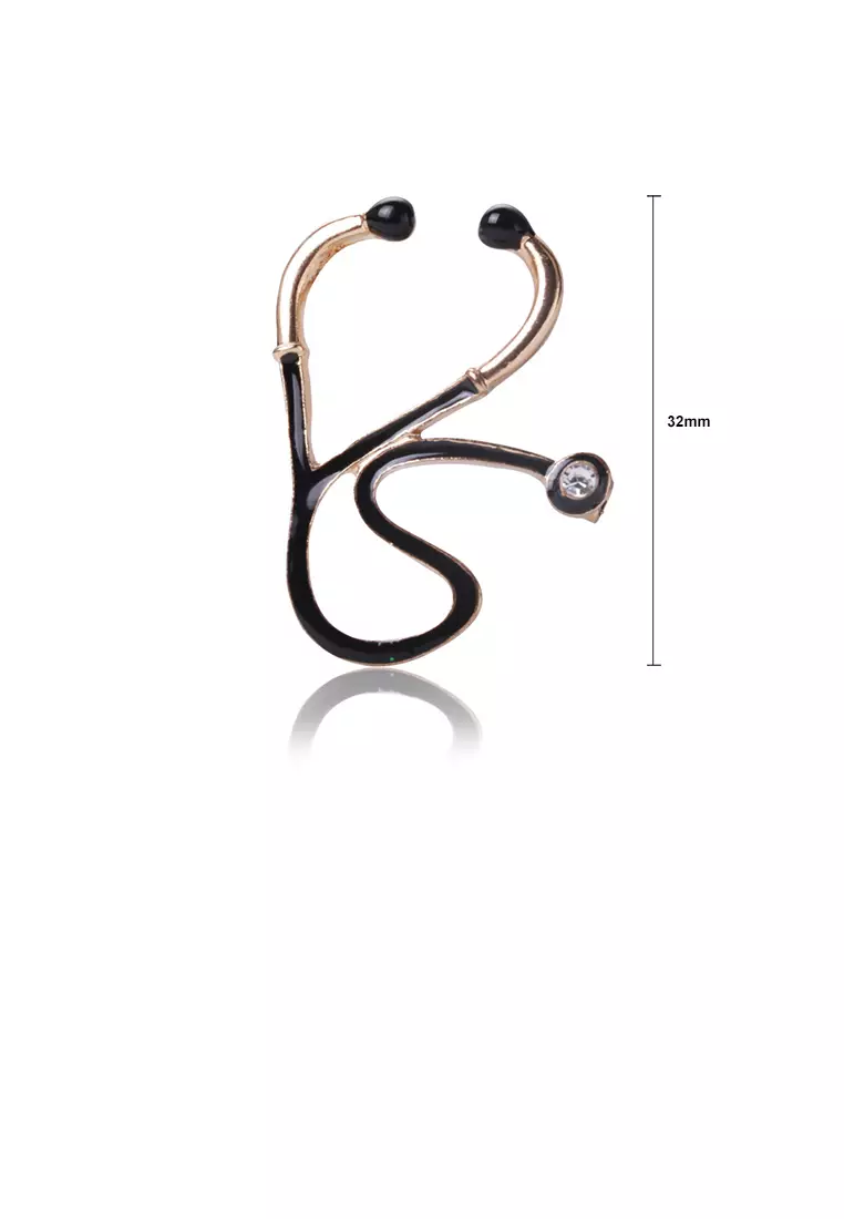 Buy ZAFITI Fashion Personality Plated Gold Medical Stethoscope Brooch ...