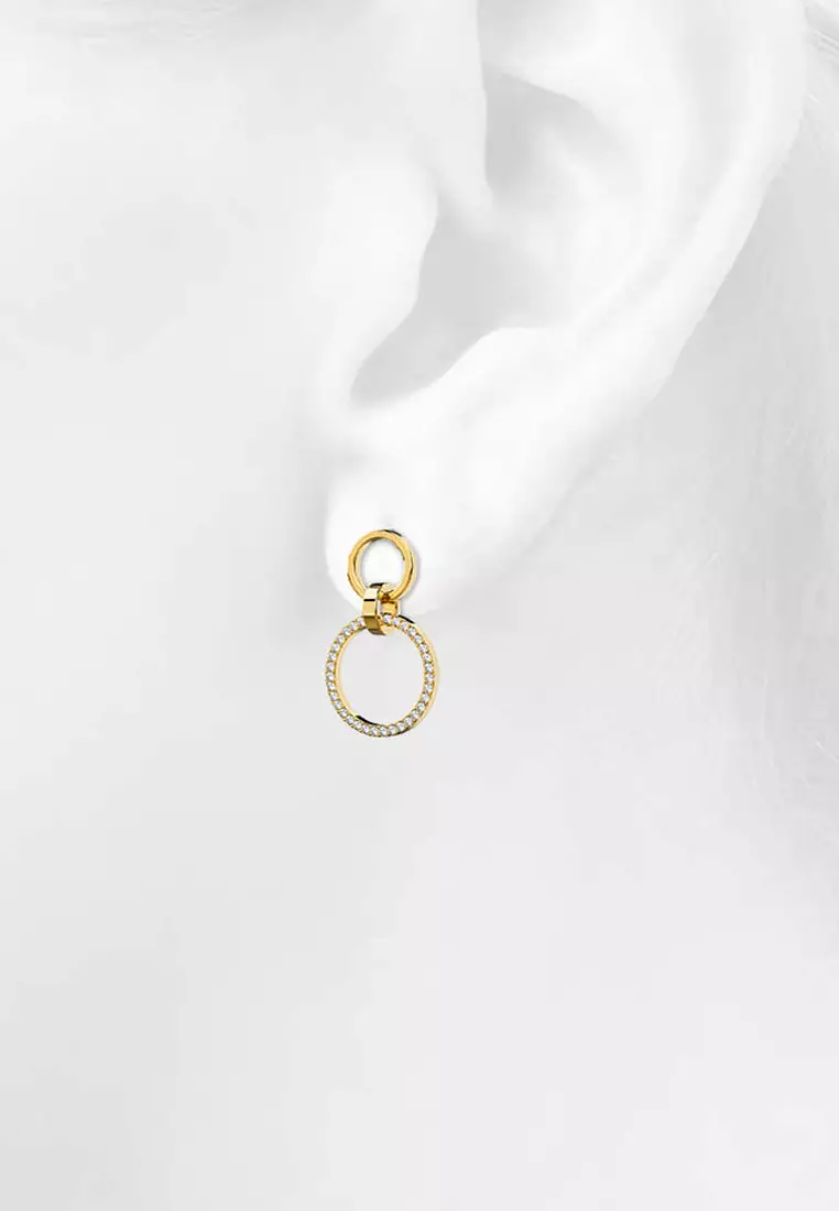 Orbit of Elegance Earrings Embellished with SWAROVSKI®Crystal in Gold