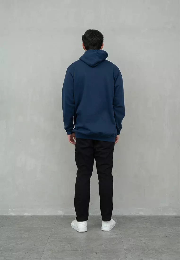 Houseofcuff Jaket Jumper Hoodie Tebal Premium Glow In The Dark Biru Navy