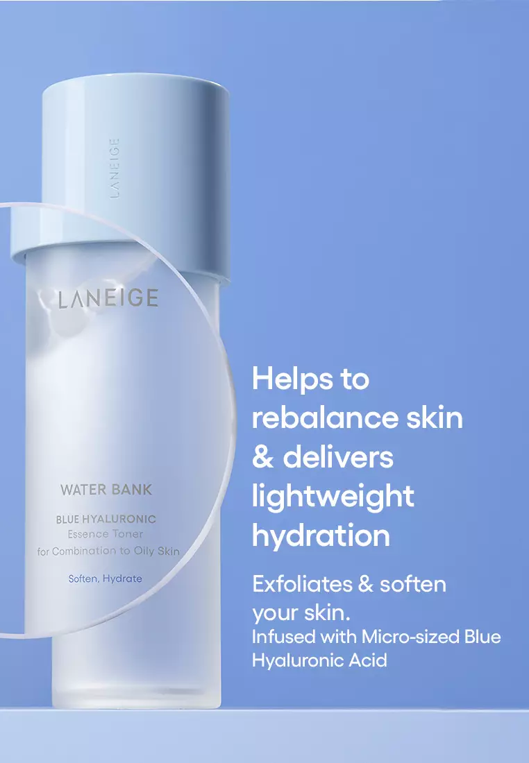 Laneige Water Bank Blue Hyaluronic Essence Toner (160ml) – For Combination to Oily Skin