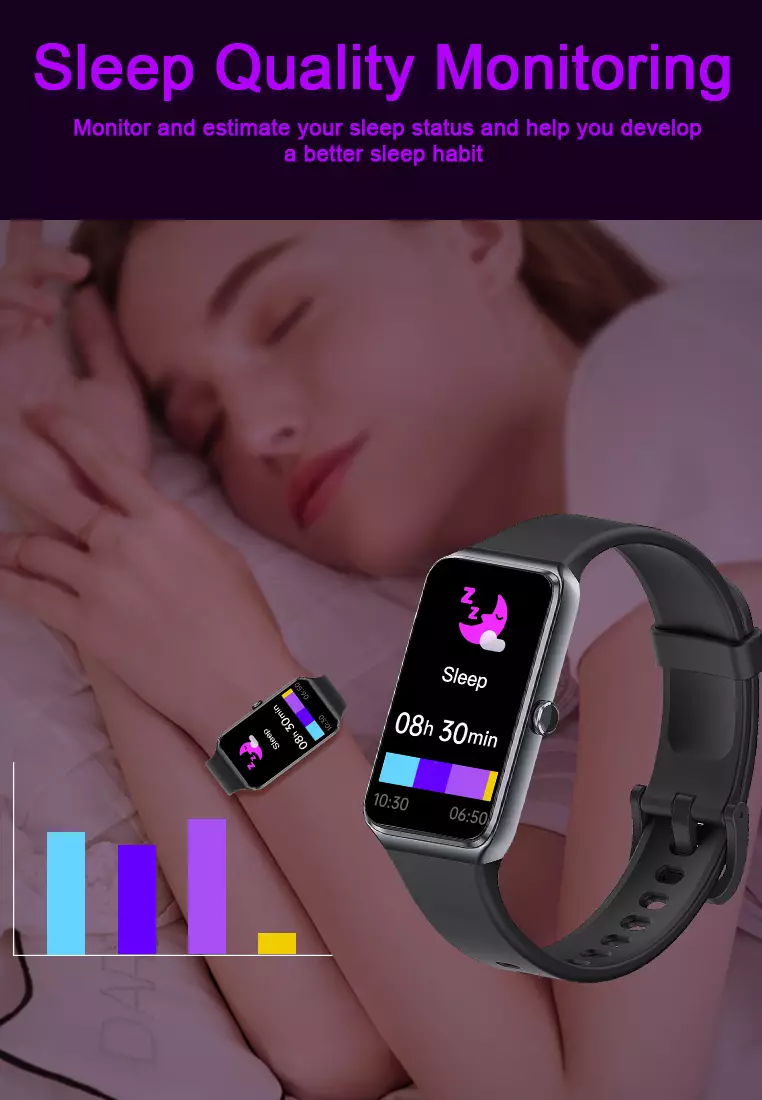 SmartBand C82 SmartWatch Multi-Sport Layar Terang 1.47'' Bluetooth Fitness Tracker Jam Pintar  pink