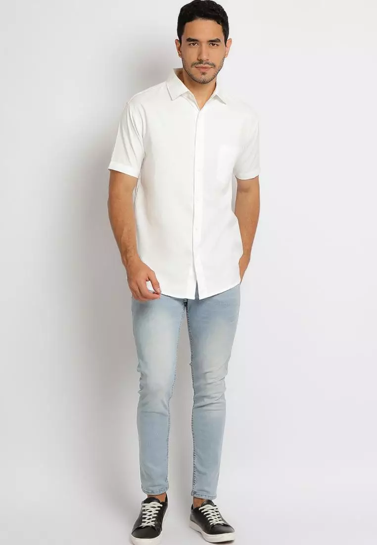 Paulmay Kemeja Pria Reguler Fit White Shirt