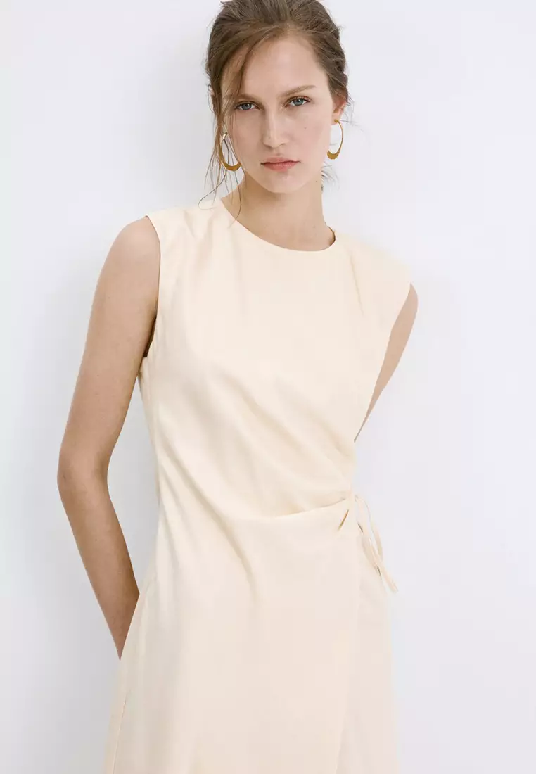 Wrap Midi-Dress With Knot