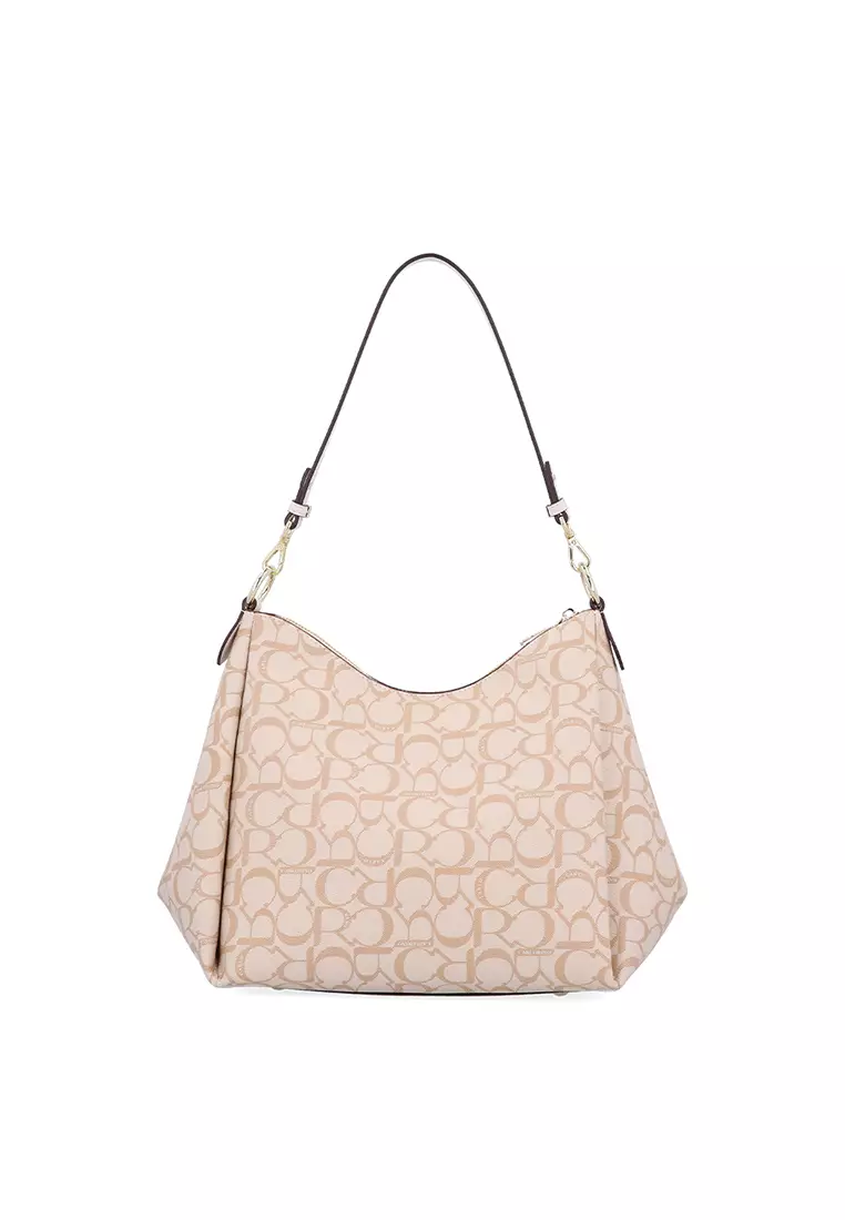 Medium Beige Carlo GEO Shoulder Bag