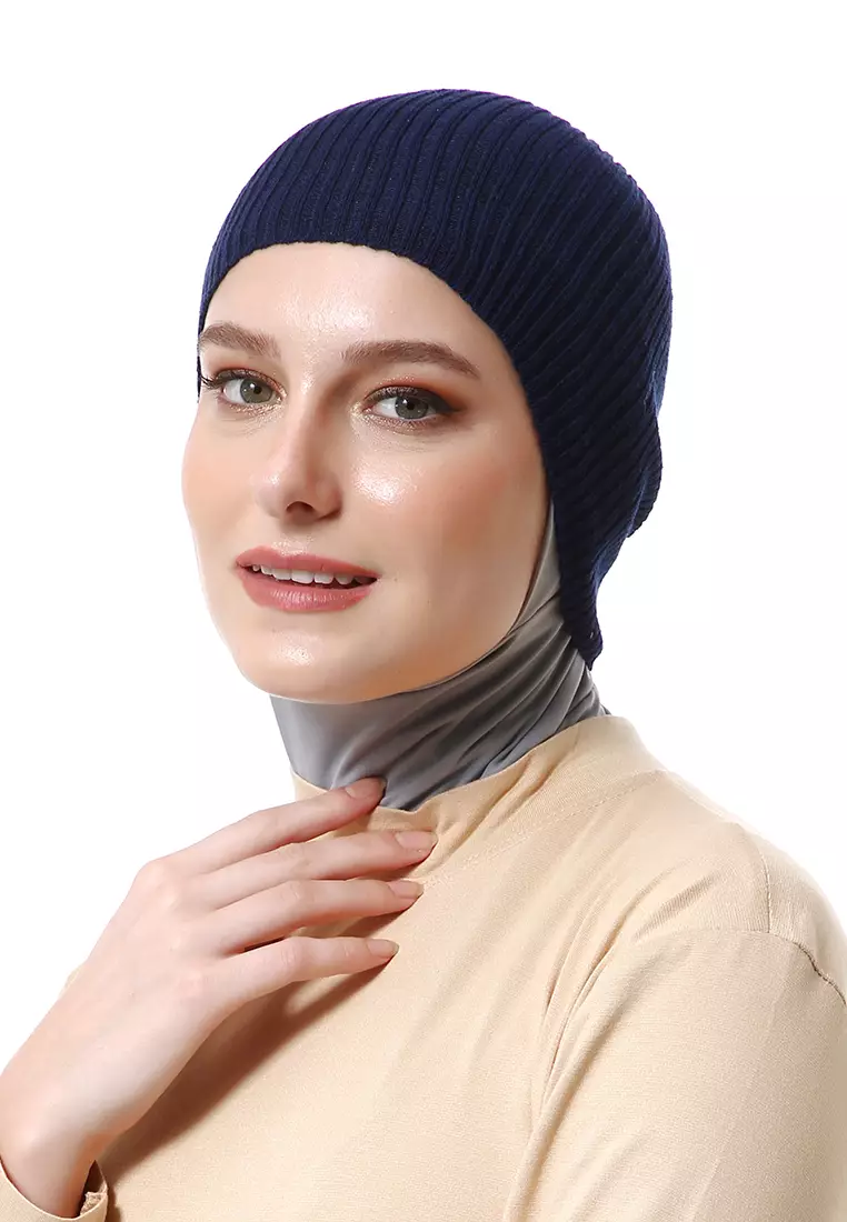 Irma Ciput Muslimah Wanita Motif Polos Simple Fashion Women - Navy