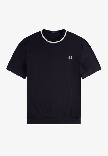 Fred Perry black Fred Perry M7 Crew Neck Pique T-Shirt (Black) CA490AA69CA74CGS_1