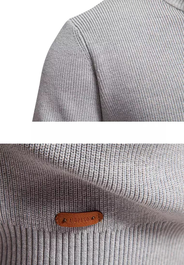 Henley Neck Knit Sweater AX-SW833