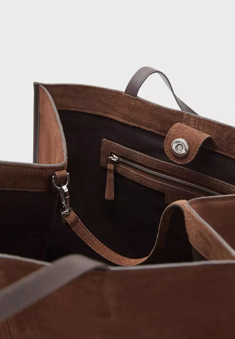 Suede Leather Shopper Bag